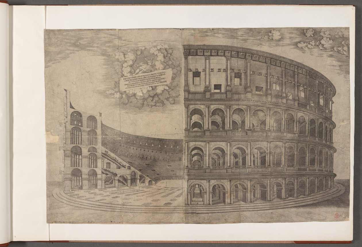 Algodón Augusto III, f.53 El Coliseo.   Impresiones de edificios antiguos, arte y escenas relacionadas, principalmente en Roma de School English