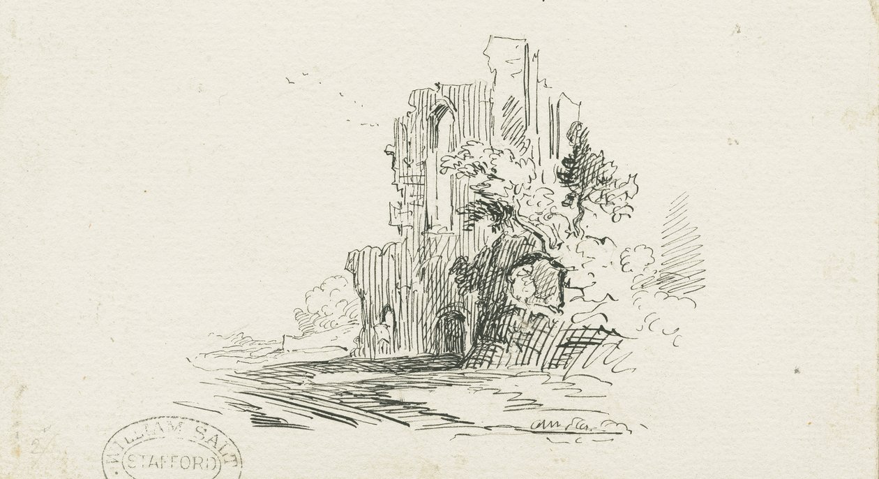 Croxden Abbey: dibujo a pluma y tinta, nd [?s. XIX] (dibujo) de School English