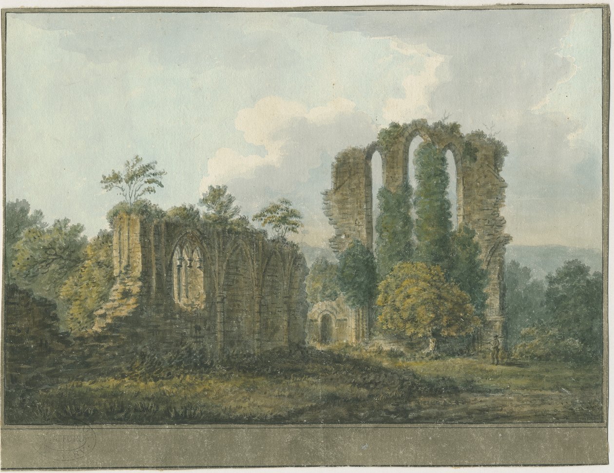 Croxden Abbey: acuarela, nd [1805] (pintura) de School English