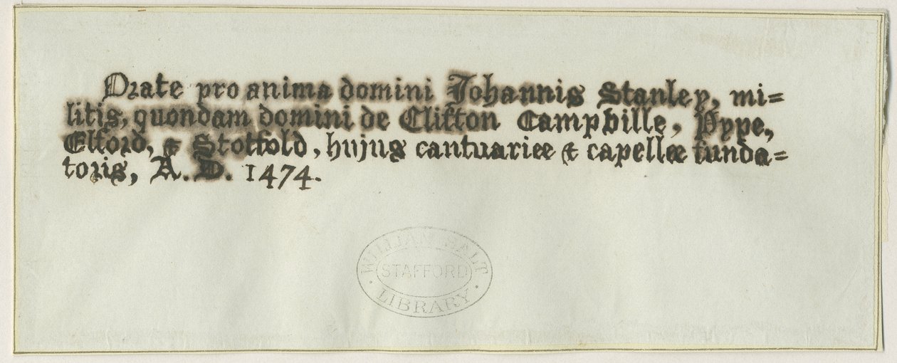 Iglesia de Elford - Tumba de Sir John Stanley de School English