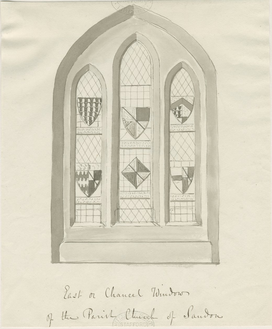 Iglesia de Sandon - Ventana Este del Presbiterio de School English