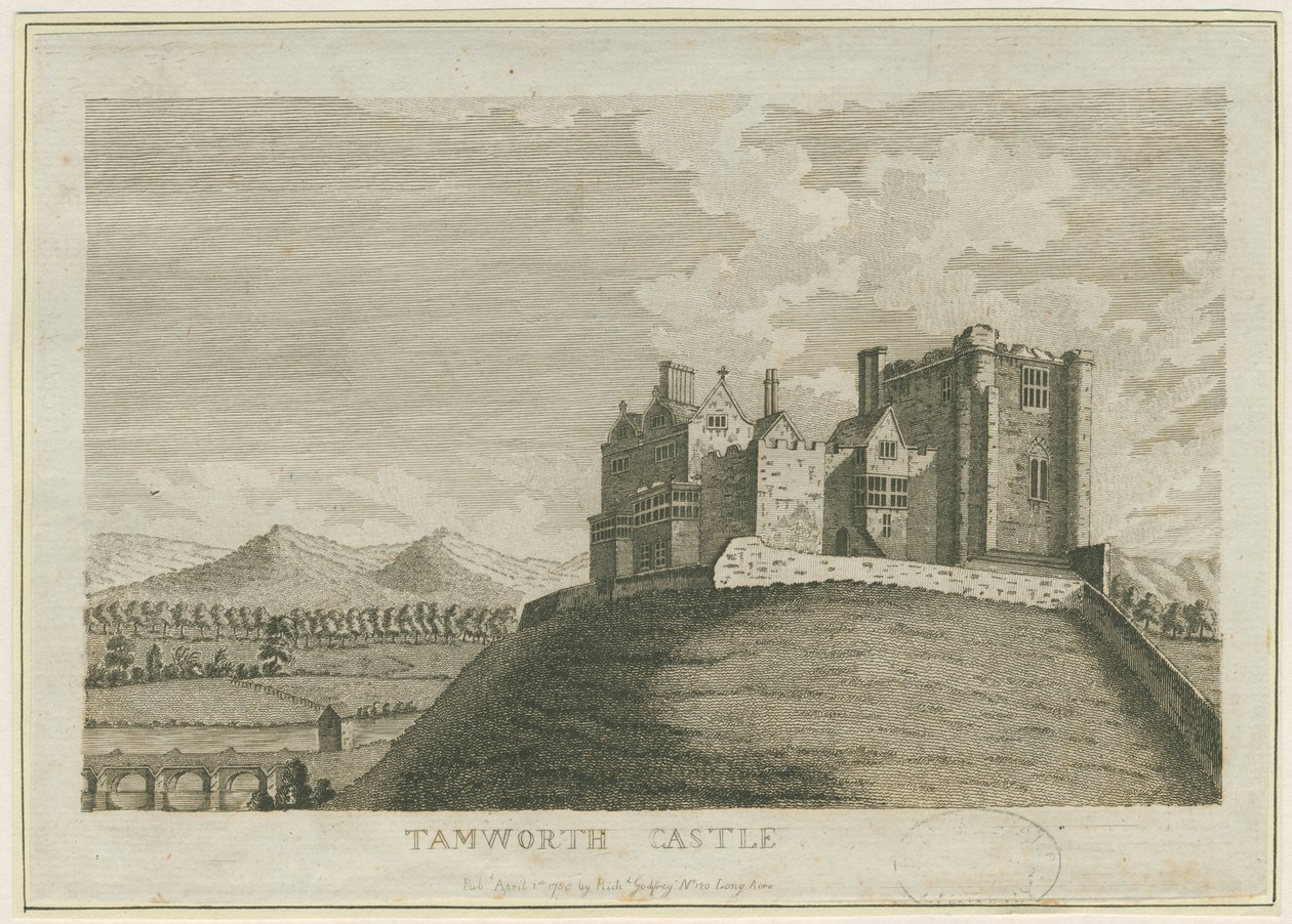 Castillo de Tamworth: grabado de School English