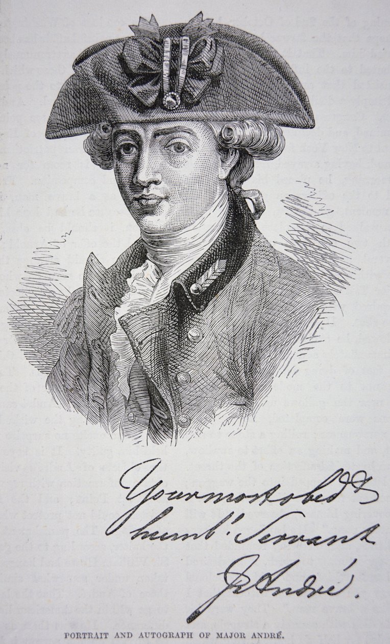 El retrato y autógrafo del Mayor John Andre de School English