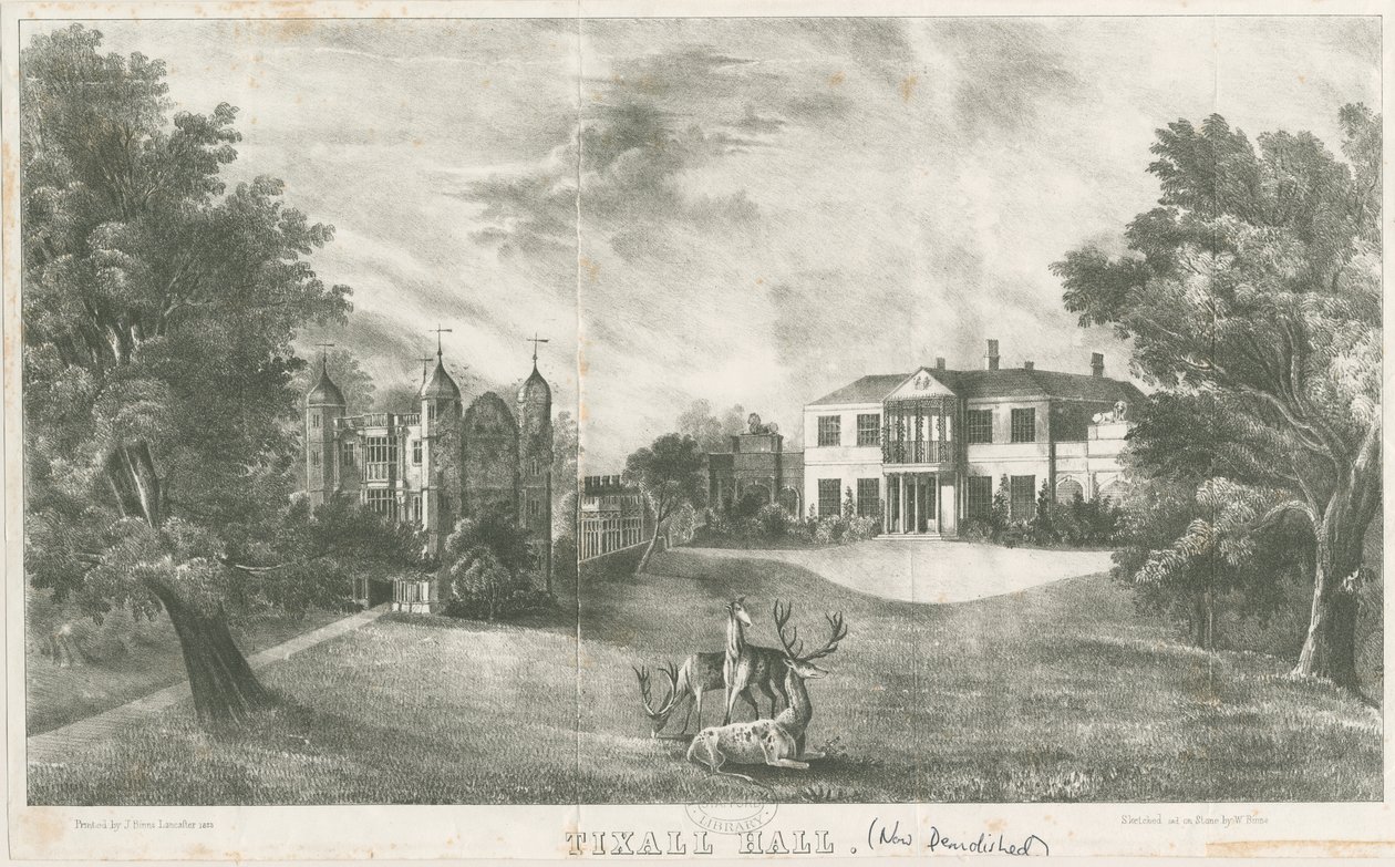 Tixall Hall y Casa de la Puerta de School English
