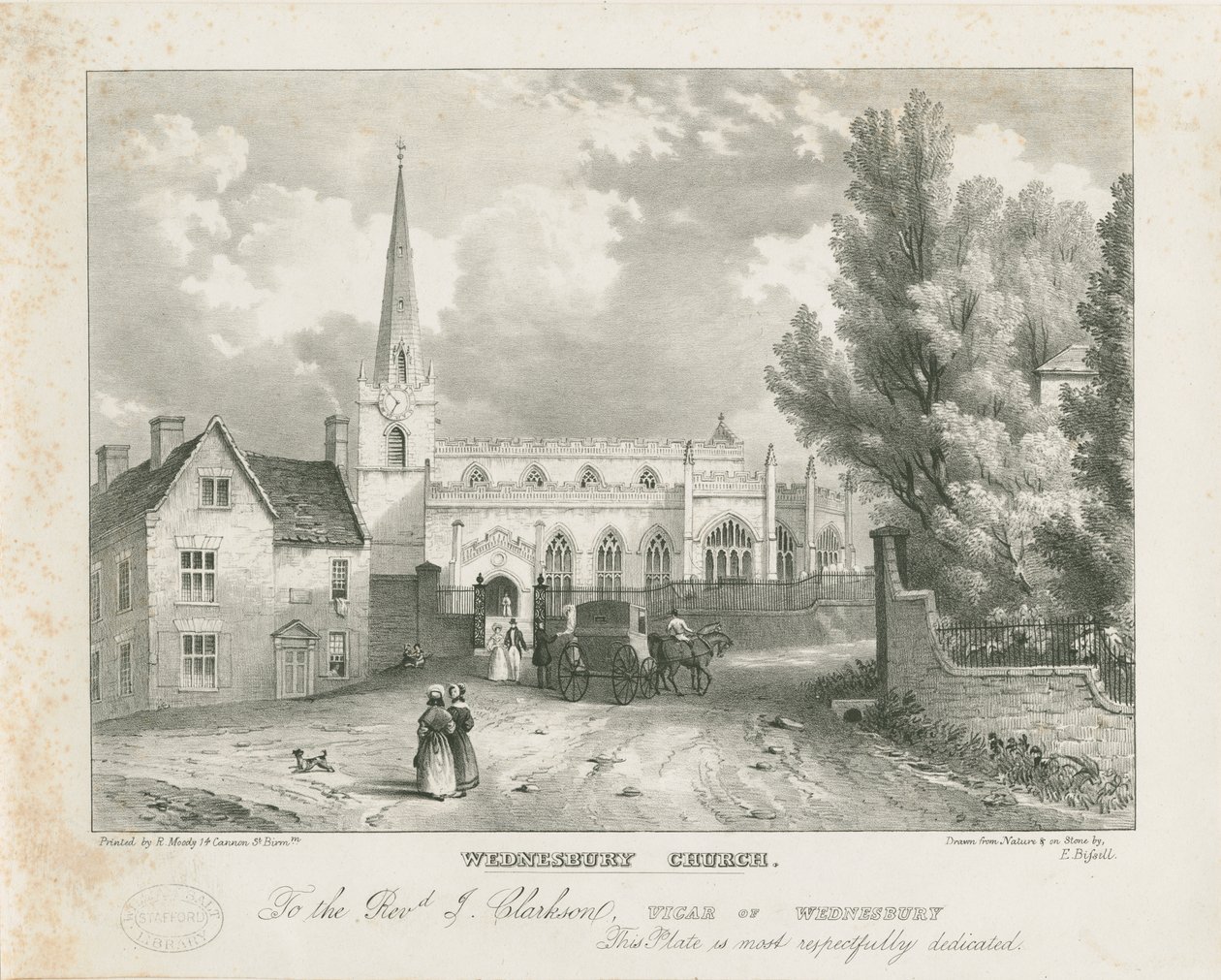 Iglesia de Wednesbury (litografía) de School English