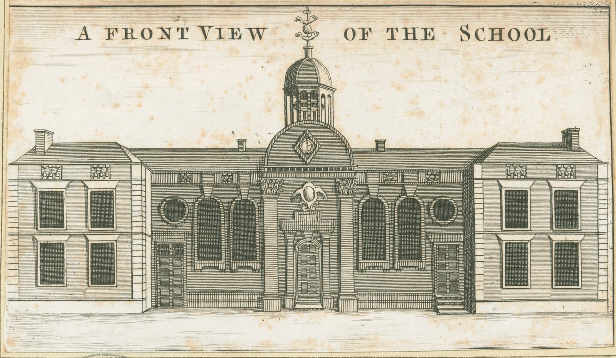 Wolverhampton - Escuela de Gramática: grabado en aguatinta, nd [c 1751] de School English