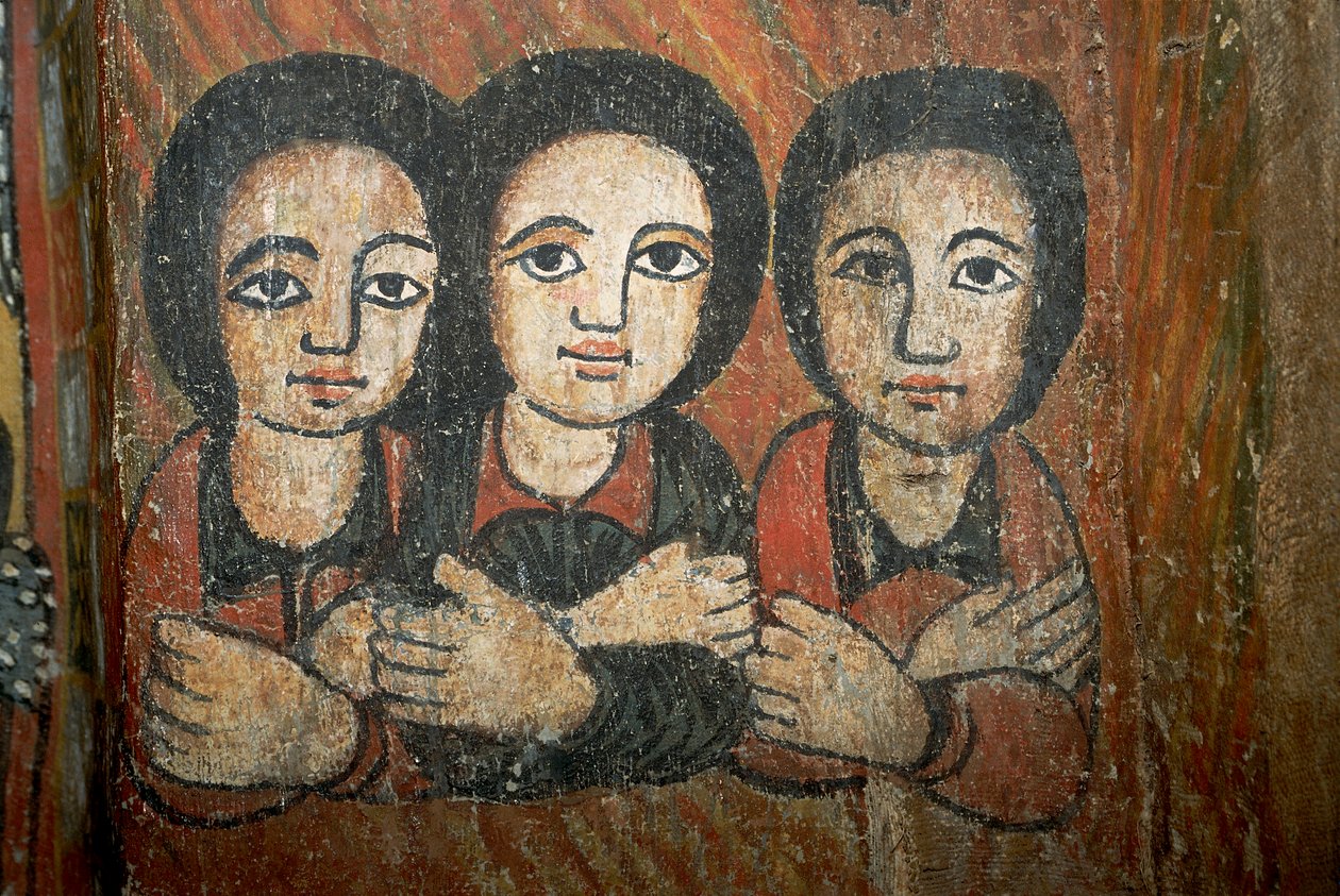 Detalle de pintura mural de School Ethiopian