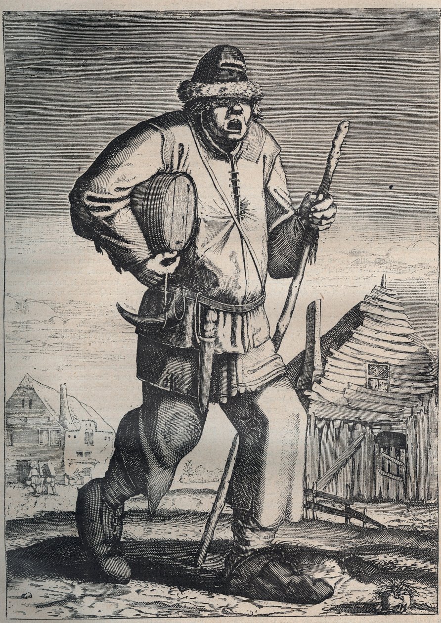 Vendedor de tinta - grabado flamenco de School Flemish