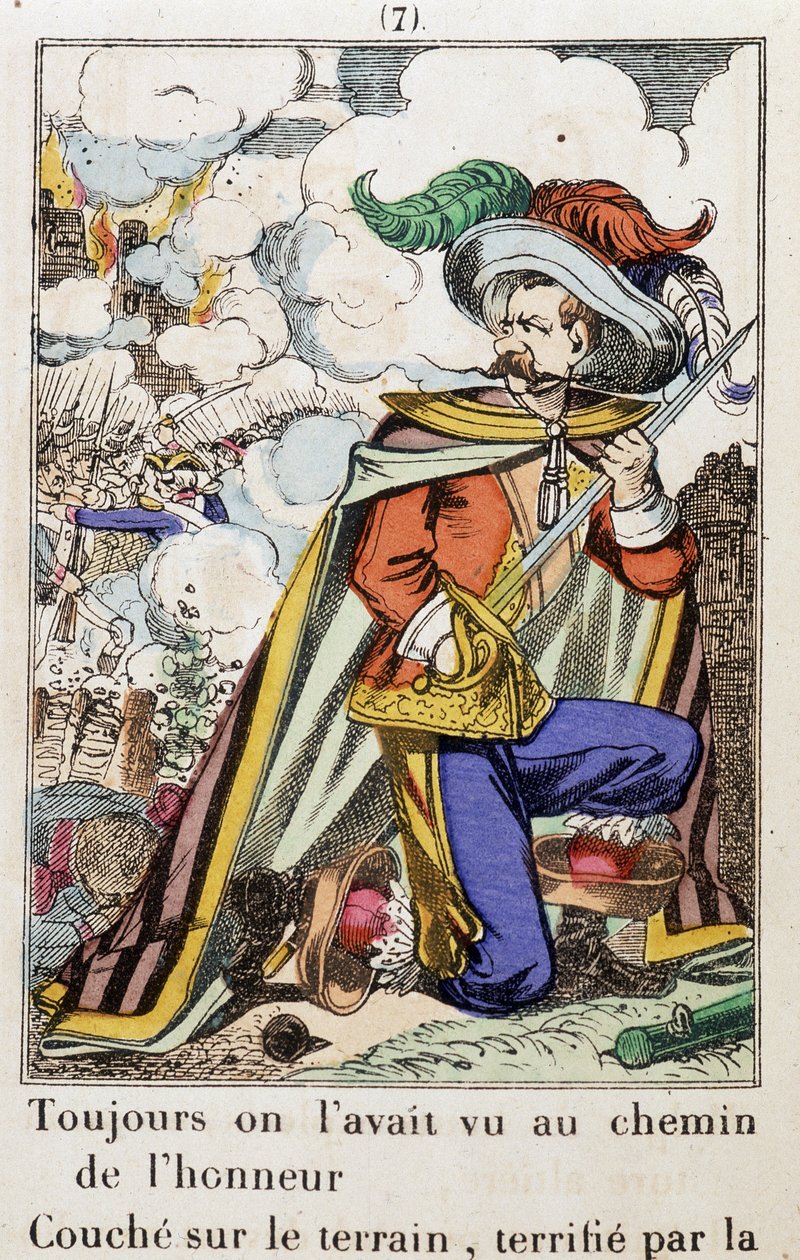 Capitán Fracasse - Imagen de Epinal “Siempre lo habíamos visto en el camino del honor...” novela de Théophile Gautier (1811-1872) de School French