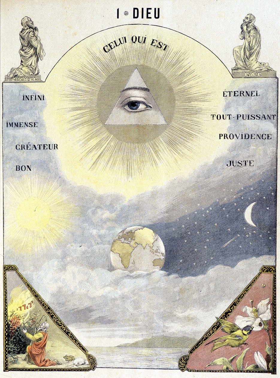 Definición de Dios como "Aquel que es (infinito, eterno, inmenso, creador, bueno, todopoderoso, providencia y justo)" de School French