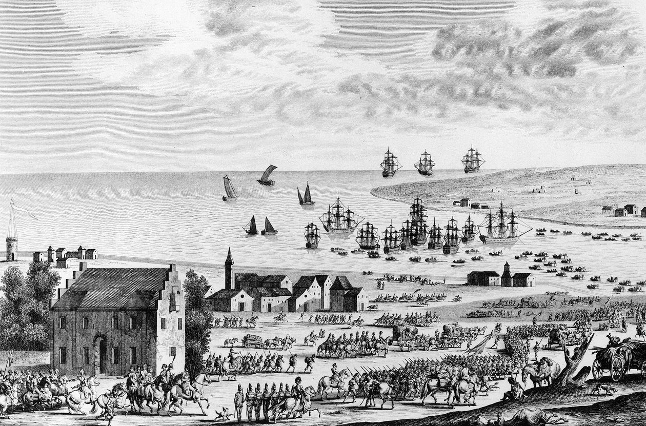 Evacuación de Holanda por los anglo-rusos y rendición del duque de York el 10 de brumario del año VIII (1 de noviembre) de School French