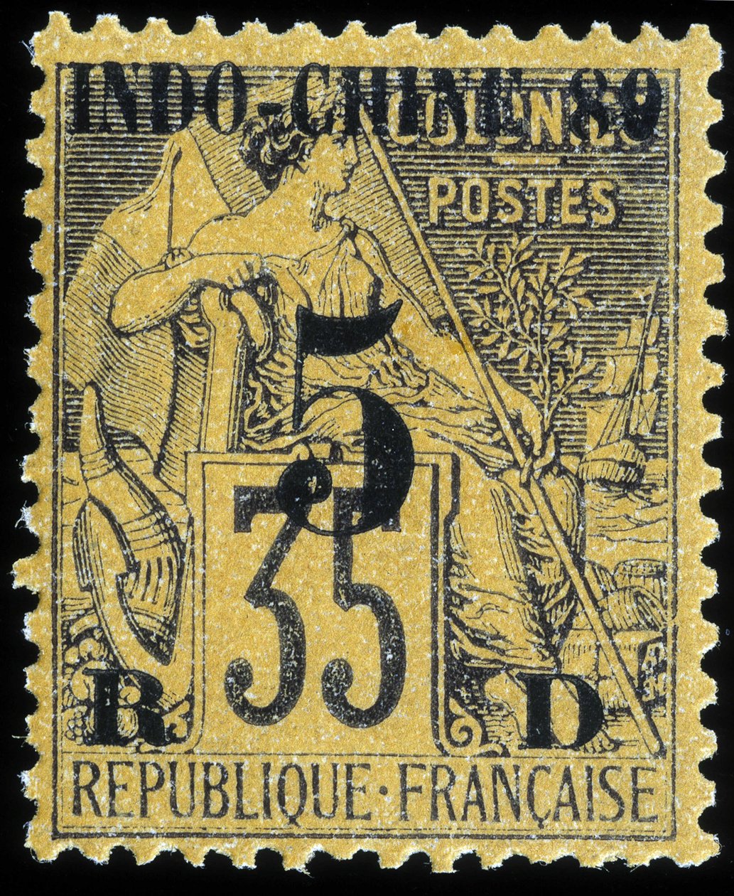 Sello de Indochina Francesa de School French