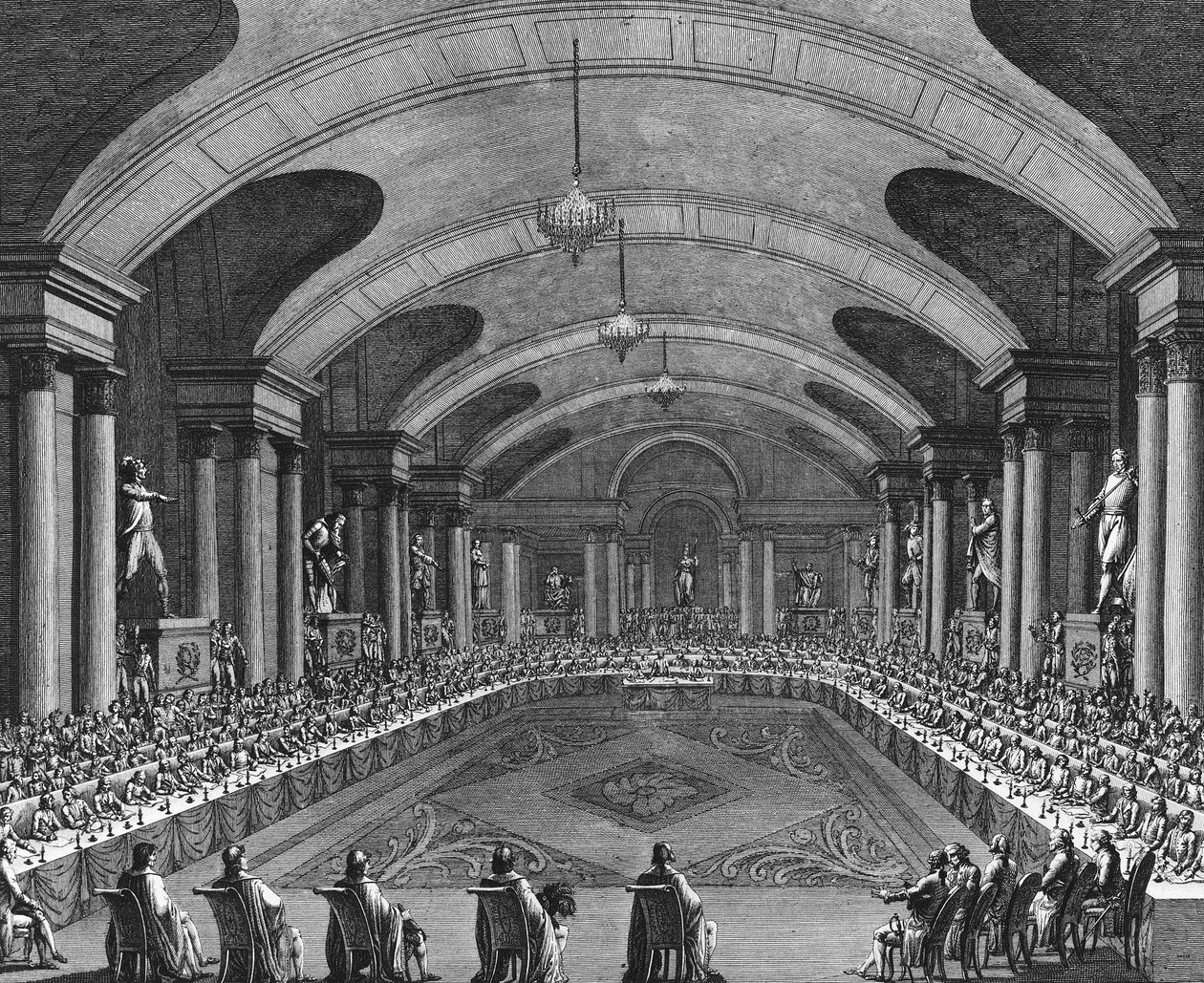 Revolución Francesa: Primera reunión en el Instituto Nacional el 15 de germinal Año IV (4 de abril de School French