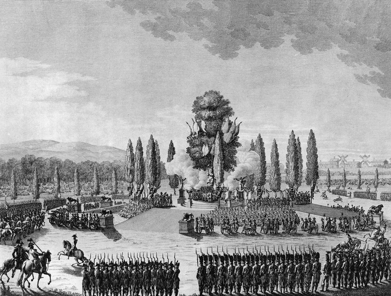 Revolución Francesa: Fiesta republicana de las victorias en el campo de Marte en París el 10 de prairial Año IV (29 de mayo) de School French