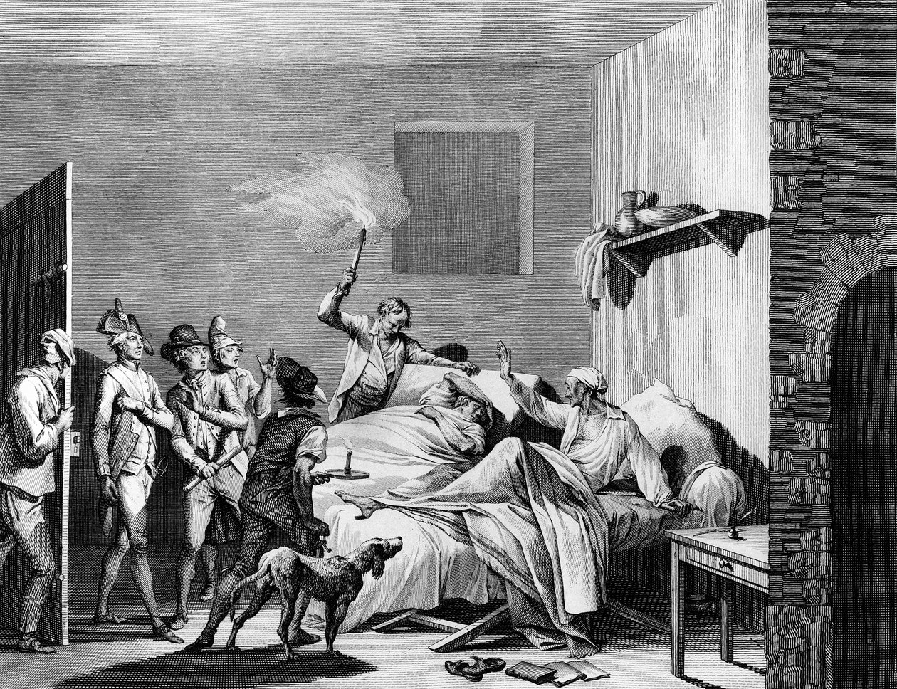 Revolución francesa y movimiento antirrevolucionario: Loiserolles hijo fue salvado por su padre, quien tomó su lugar en el tribunal revolucionario el 26 de julio de 1794 y pereció por él. París, Biblioteca del Instituto de Historia de la Revolución de School French