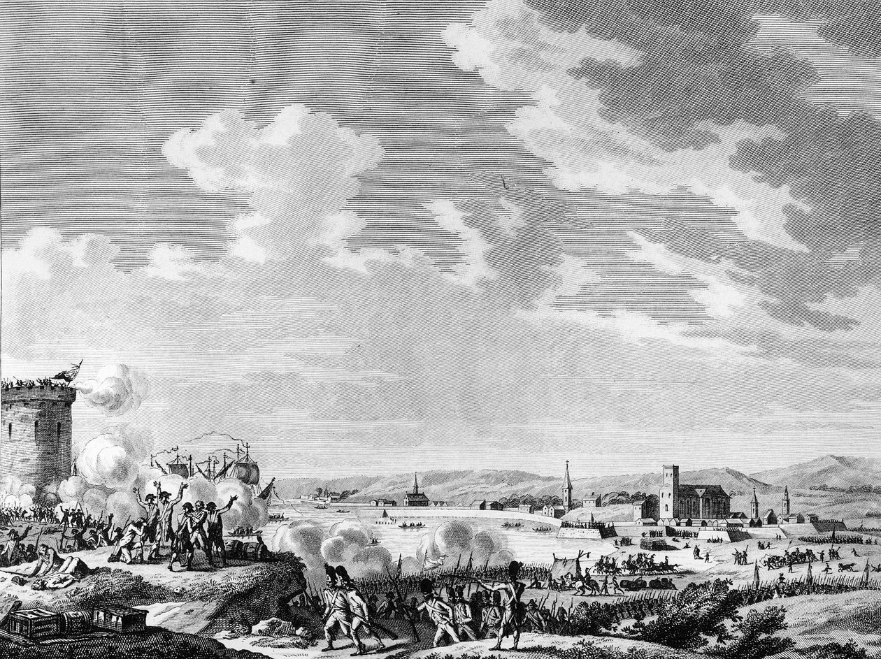 Revolución francesa y movimientos antirrevolucionarios: Victoria ganada por los franceses en Quiberon el 21 de julio de 1795 contra los realistas y el ejército de Gran Bretaña. París, Biblioteca del Instituto de Historia de la Revolución de School French