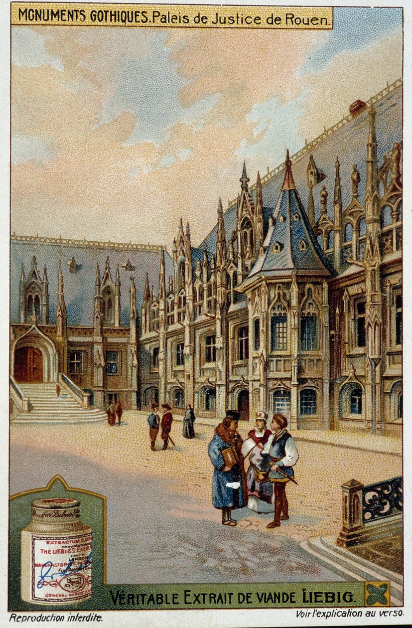 Monumentos góticos: el palacio de justicia de Ruan - cromo. Liébig de School French