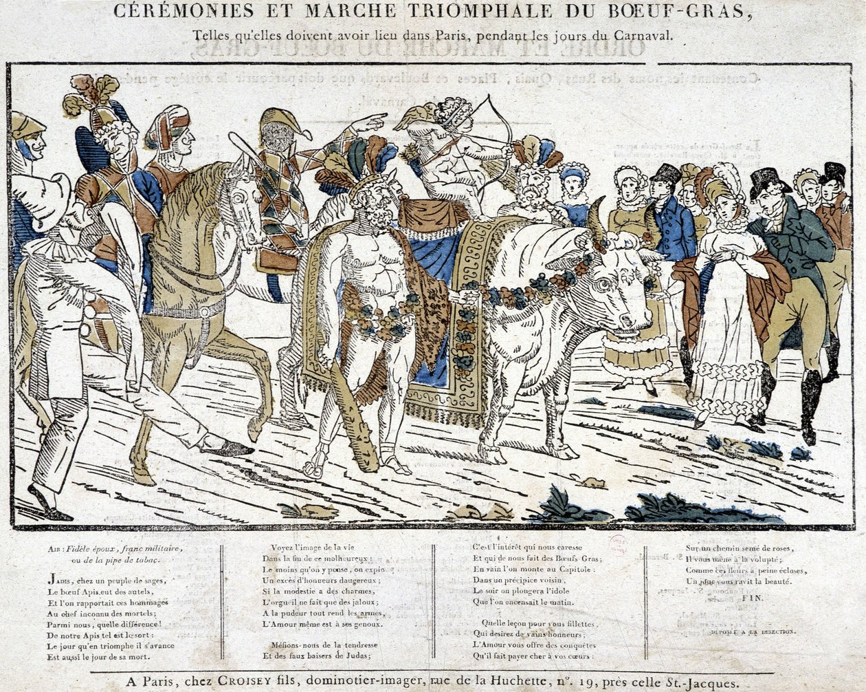 Ceremonia de carne de res gras durante el carnaval en París de School French