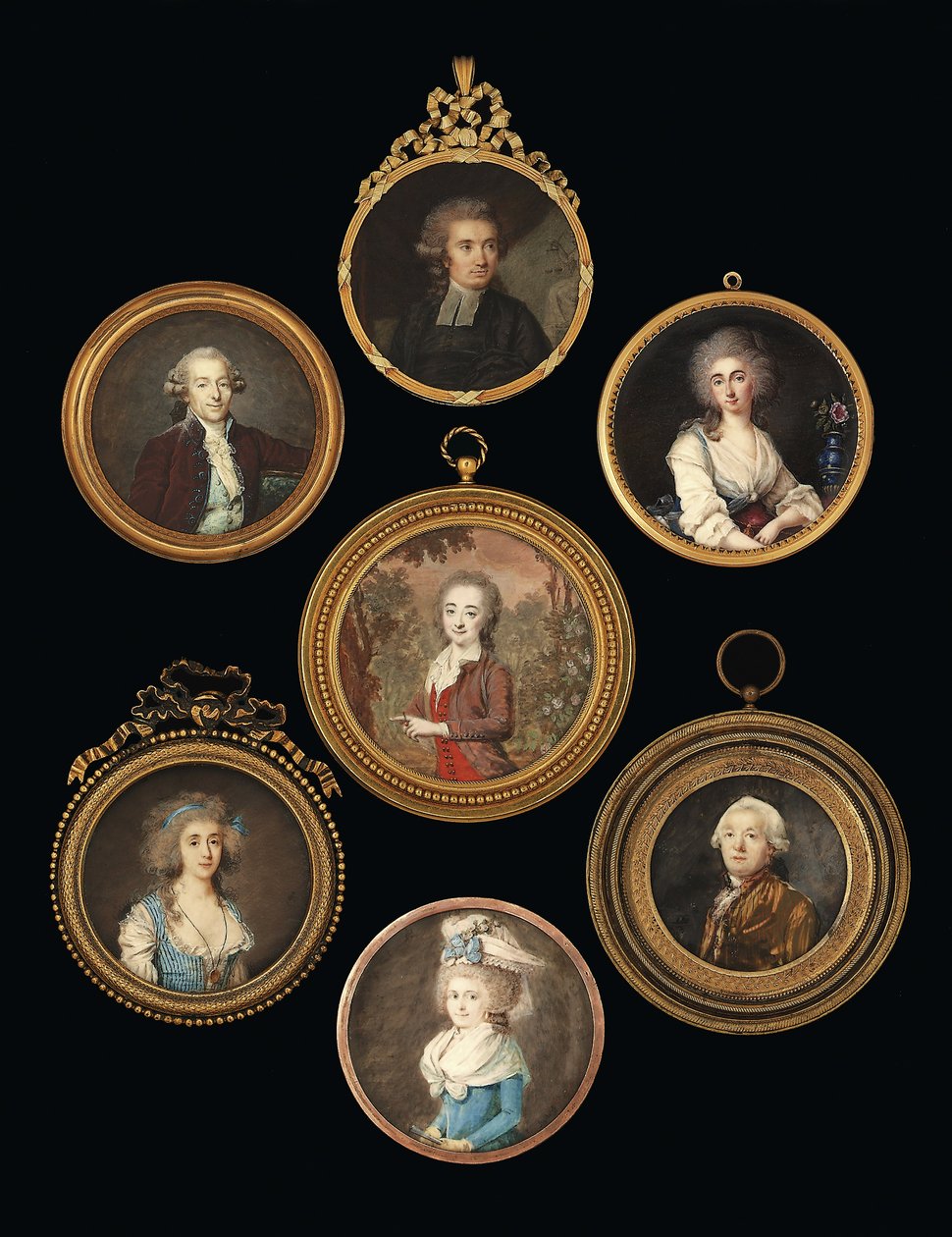 Grupo de miniaturas de varios artistas de School French