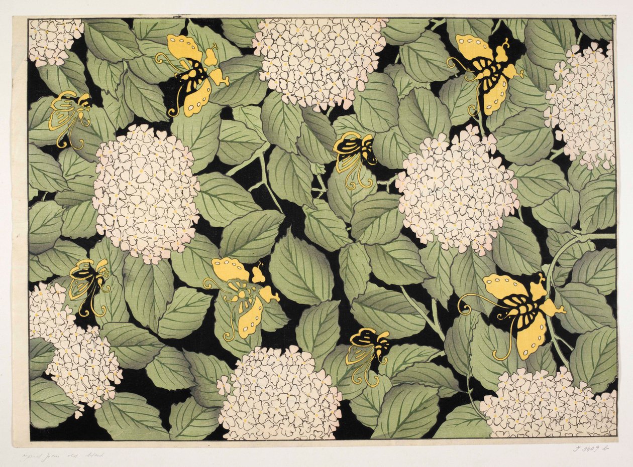 Diseño floral japonés, ilustración de 