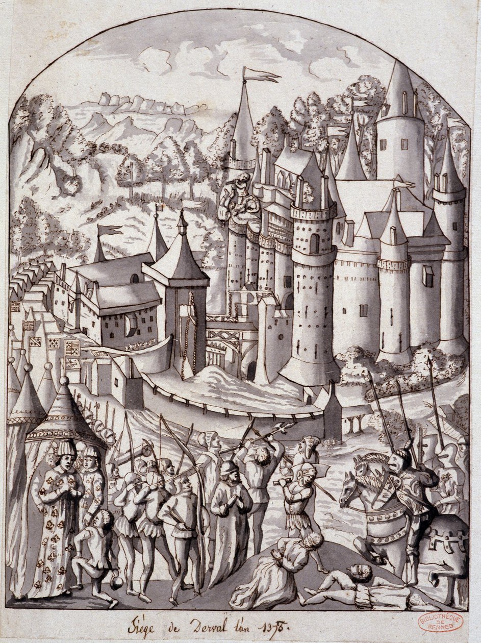 Asedio de Derval (Bretaña) en el año 1375 de School French