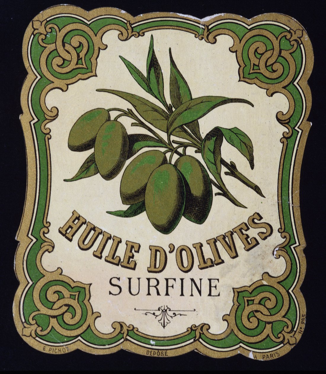 Etiqueta de aceite de oliva Surfine de School French