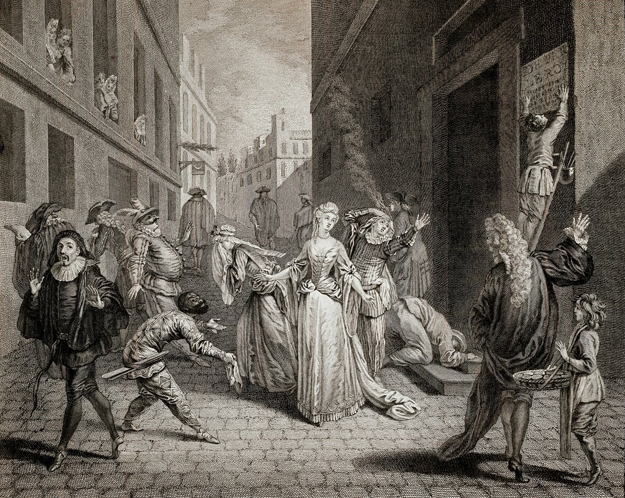 Terror (1793-1794): Los comediantes italianos (interpretando personajes de la Commedia dell