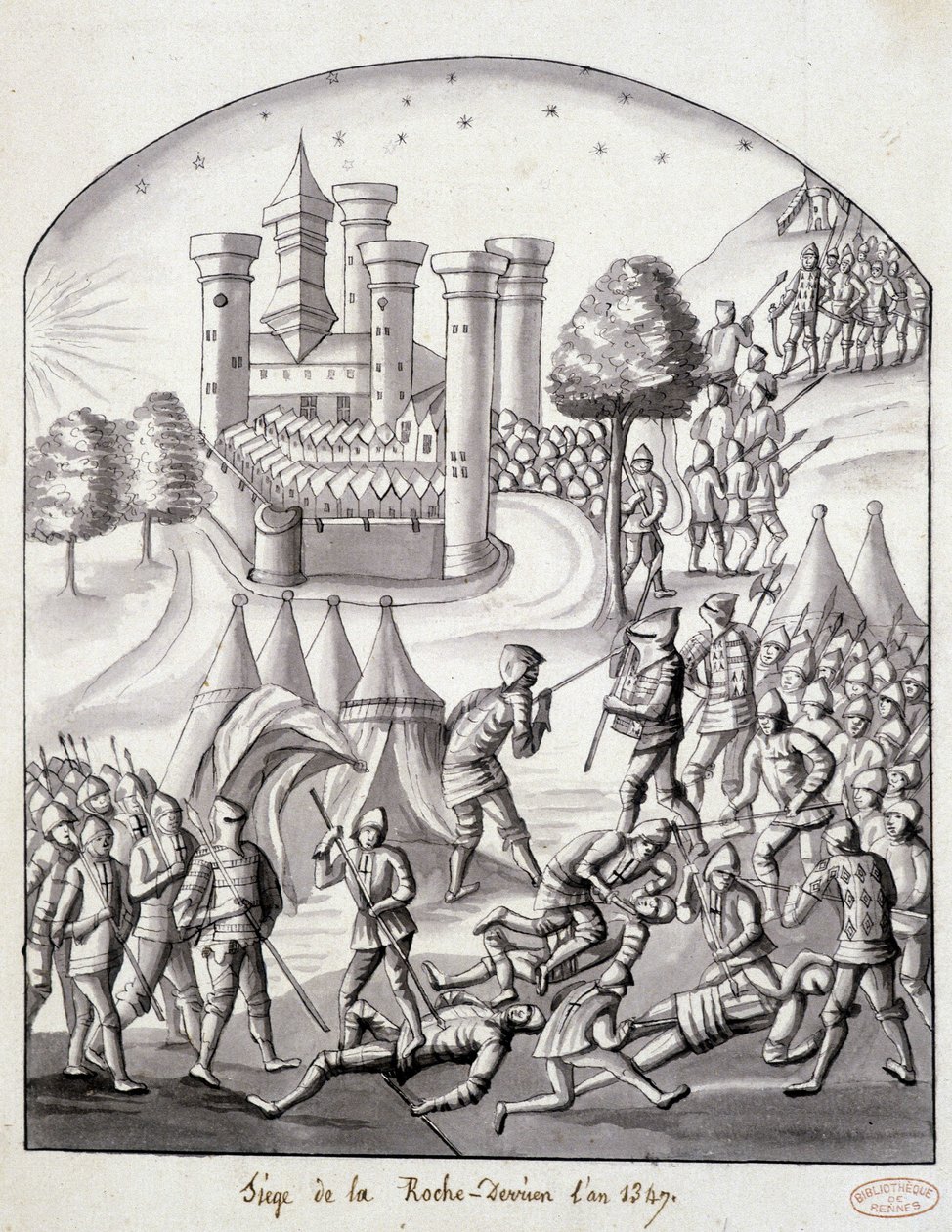 El asedio de Roche-Derrien en 1349 de School French