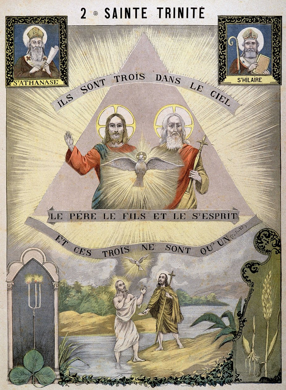 Hay tres en el cielo el Padre el Hijo y el Espíritu Santo, y estos tres son solo uno de School French
