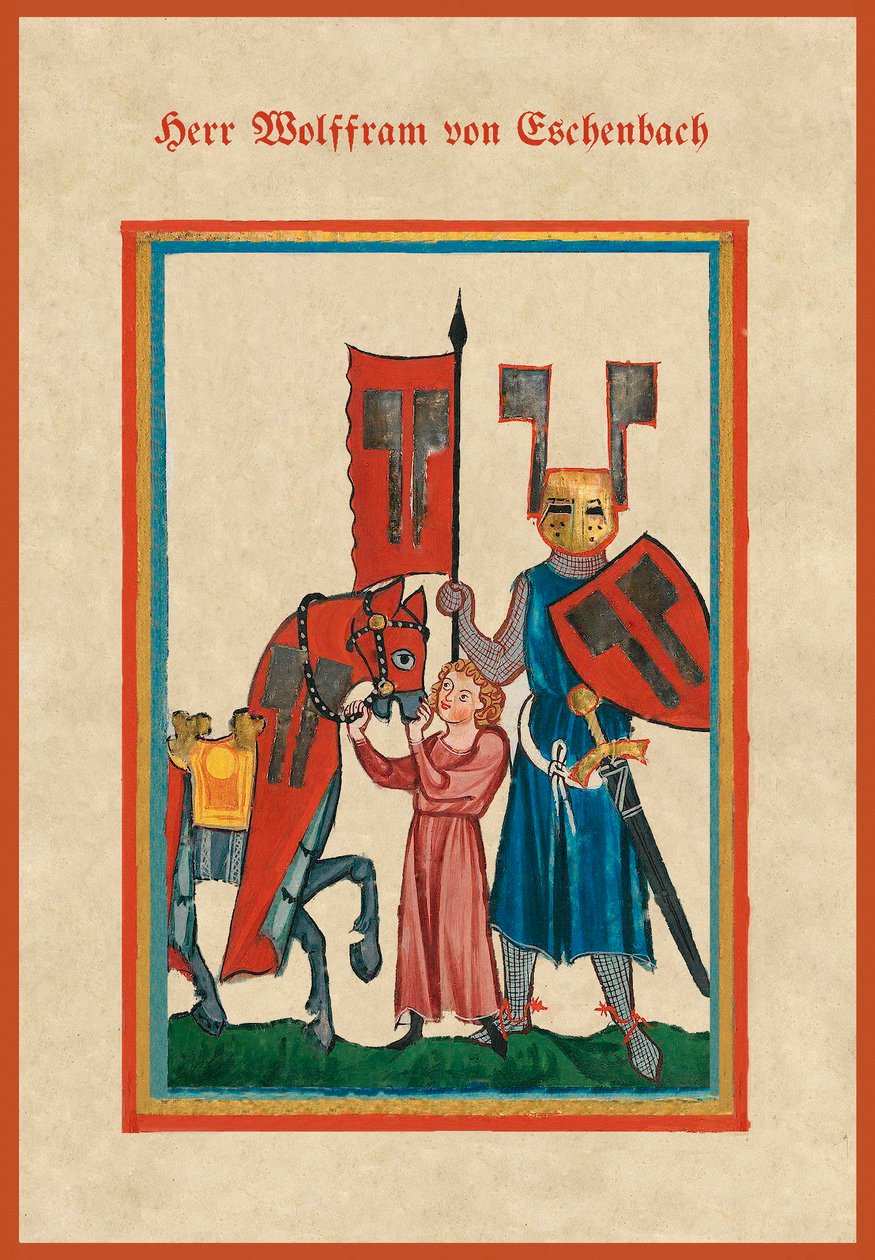 Ilustración de "Parzival" de Wolfram von Eschenbach (vitela) de School German
