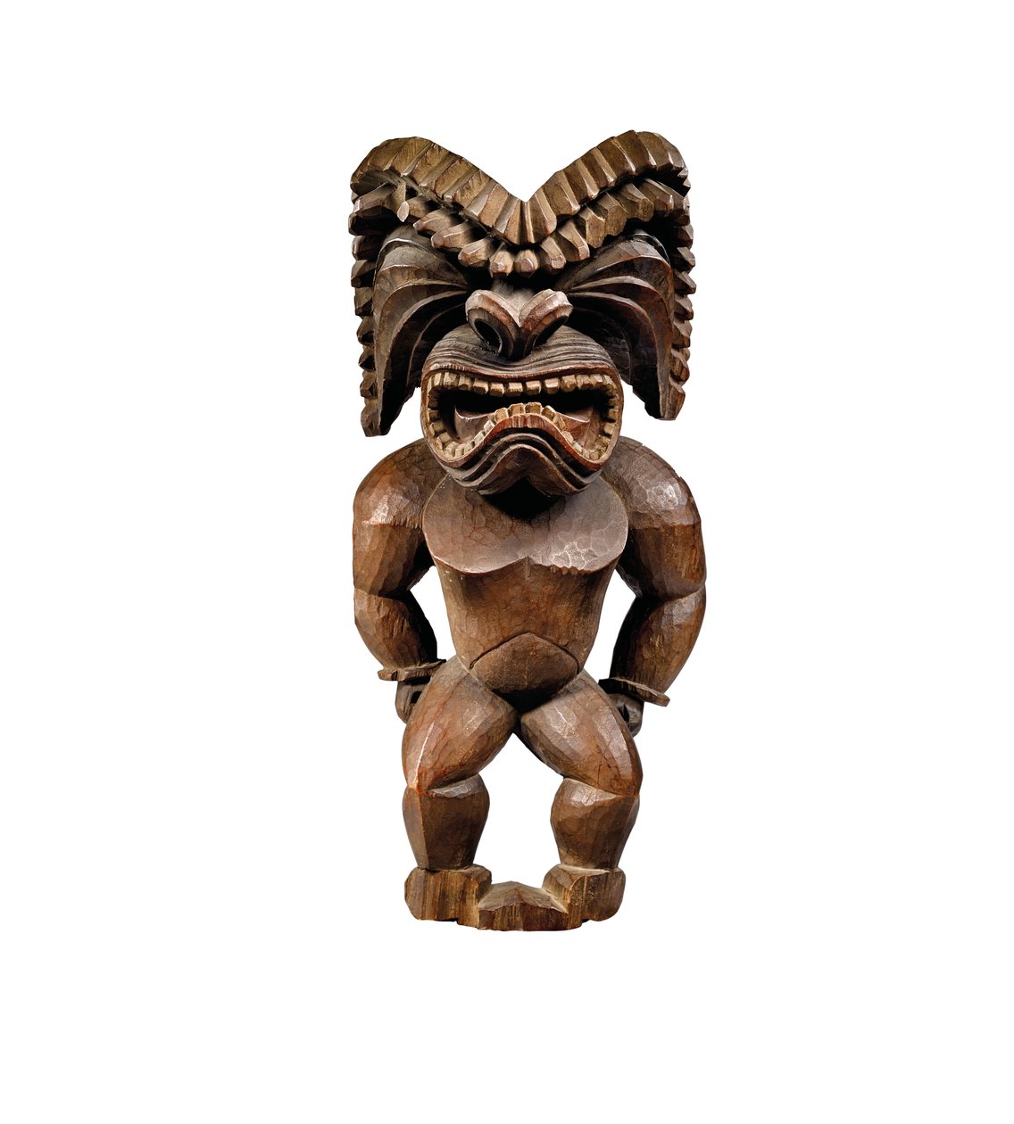 Figura hawaiana, estilo kona, que representa al dios de la guerra, ku ka ’ili moku, c.1780-1820 de School Hawaiian