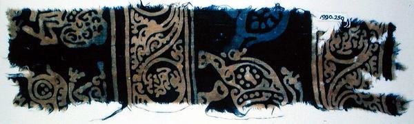 Fragmento de textil impreso en bloque, indio de School Indian