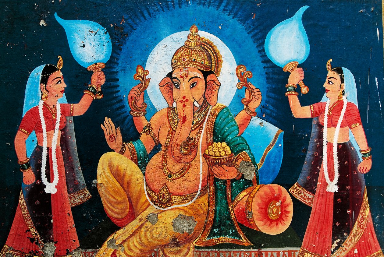 Representación de Ganesh, Benarés, India de School Indian