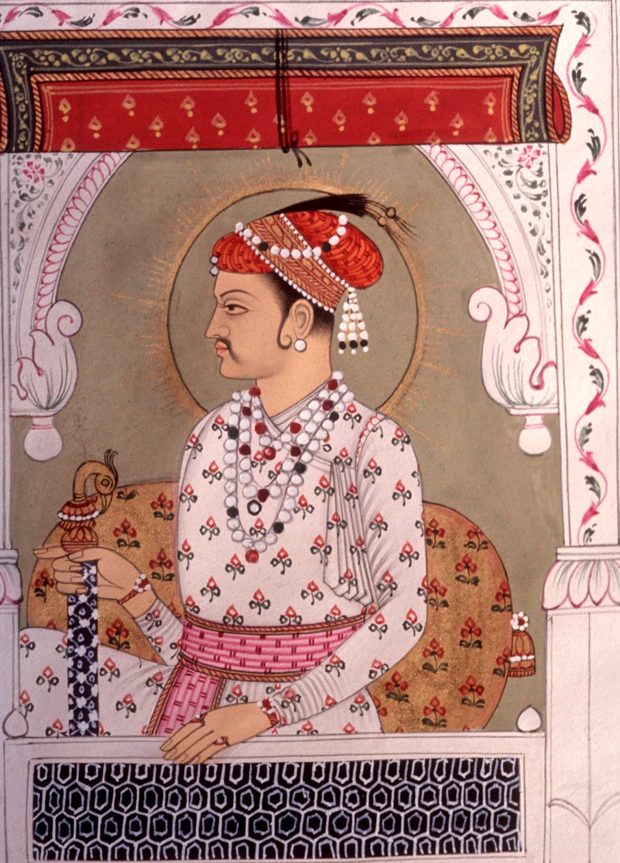 Rey de la pintura en miniatura, Rajastán, India de School Indian