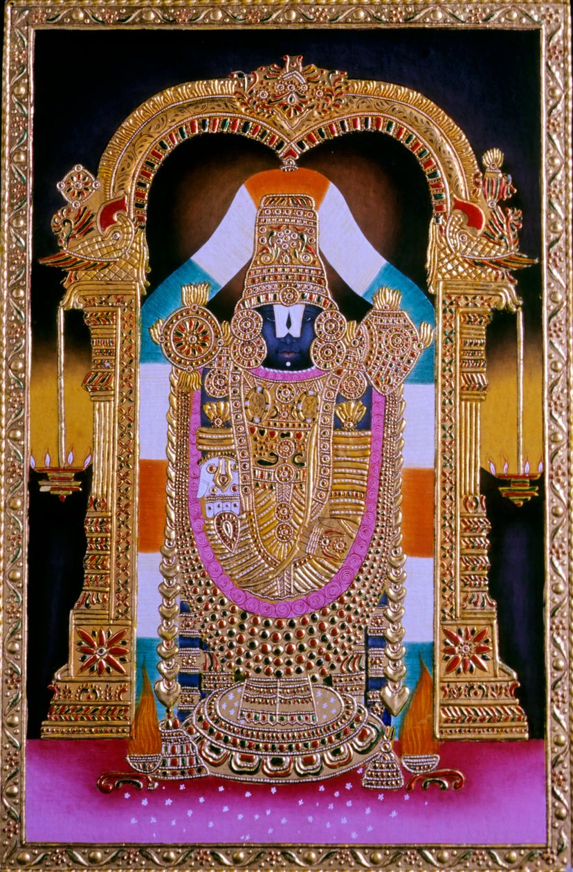 Pintura en miniatura de Tirupati Balaji, India de School Indian
