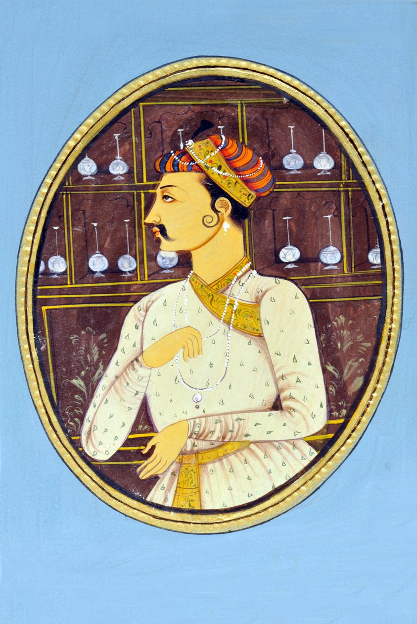 Pintura en miniatura del emperador mogol Akbar India Asia de School Indian