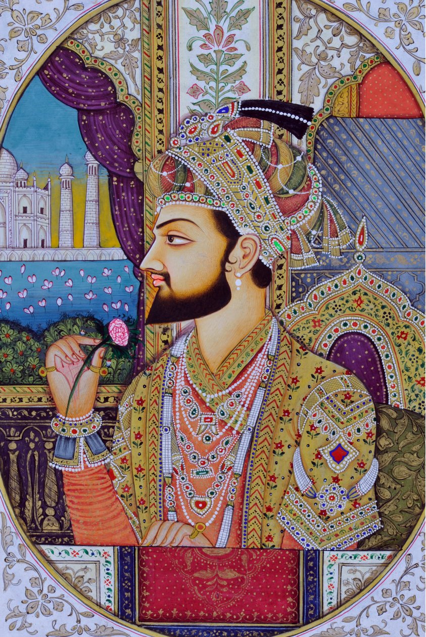 Pintura en miniatura del emperador mogol Shah Jahan India Asia de School Indian