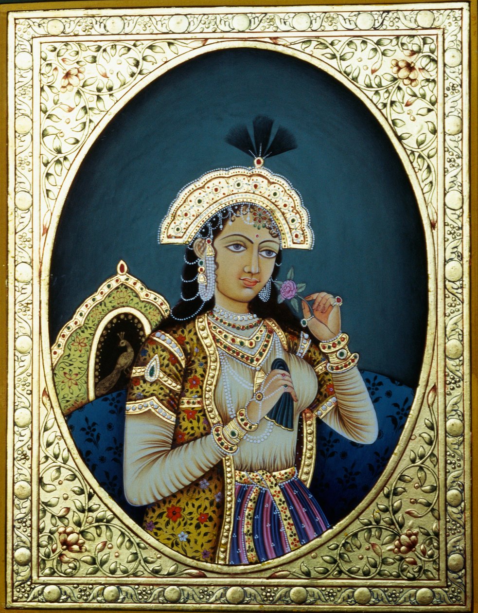 Pintura en miniatura sobre papel de la princesa mogol Mumtaz Mahal de School Indian