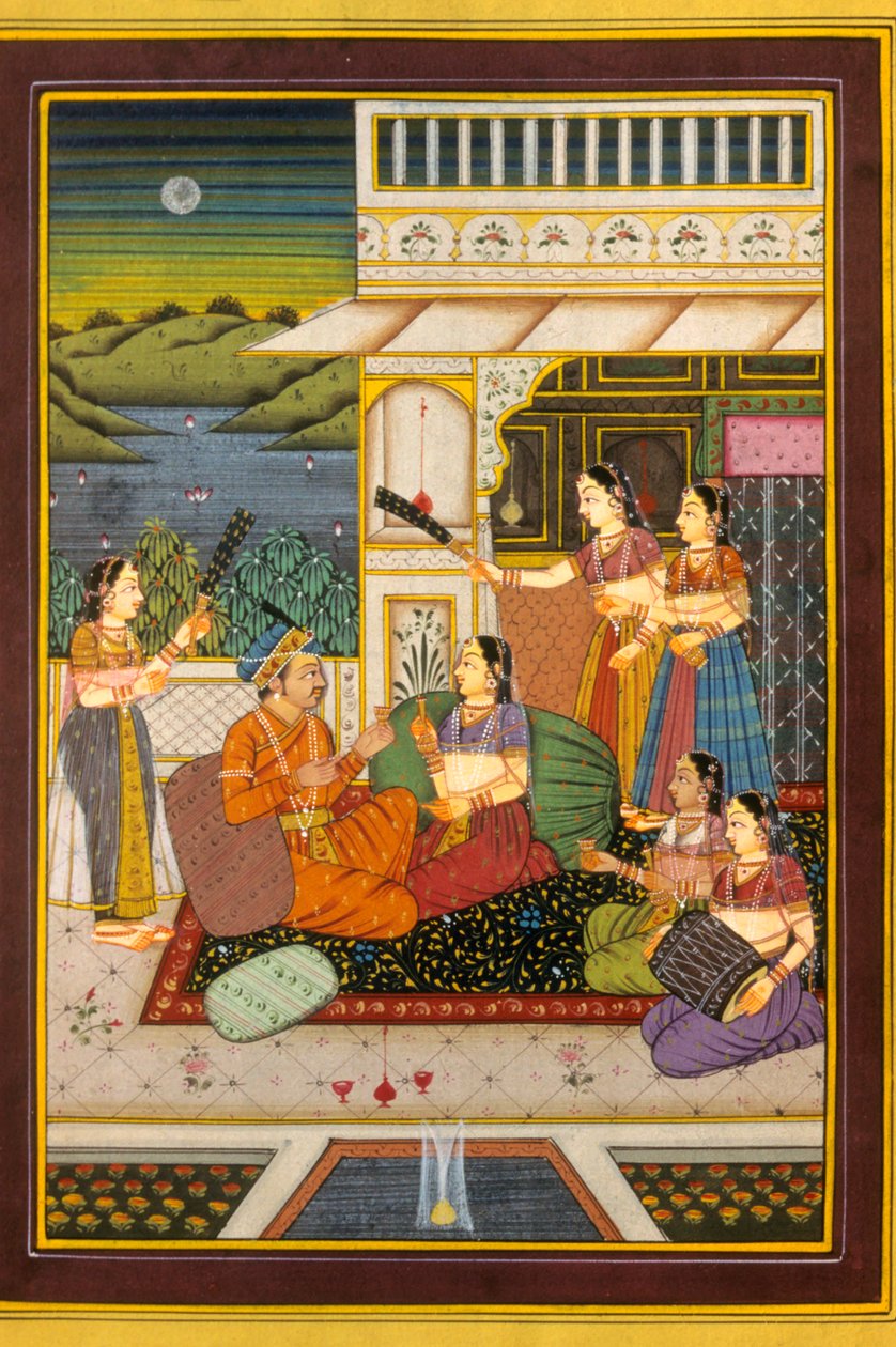 Pintura mogol en miniatura, Escenas de amor, India de School Indian