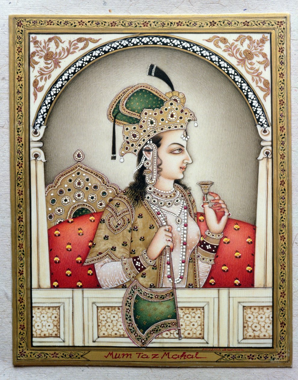 Retrato de Arjumand Banu Begum (m. 1631) Mumtaz-i Mahal de School Indian