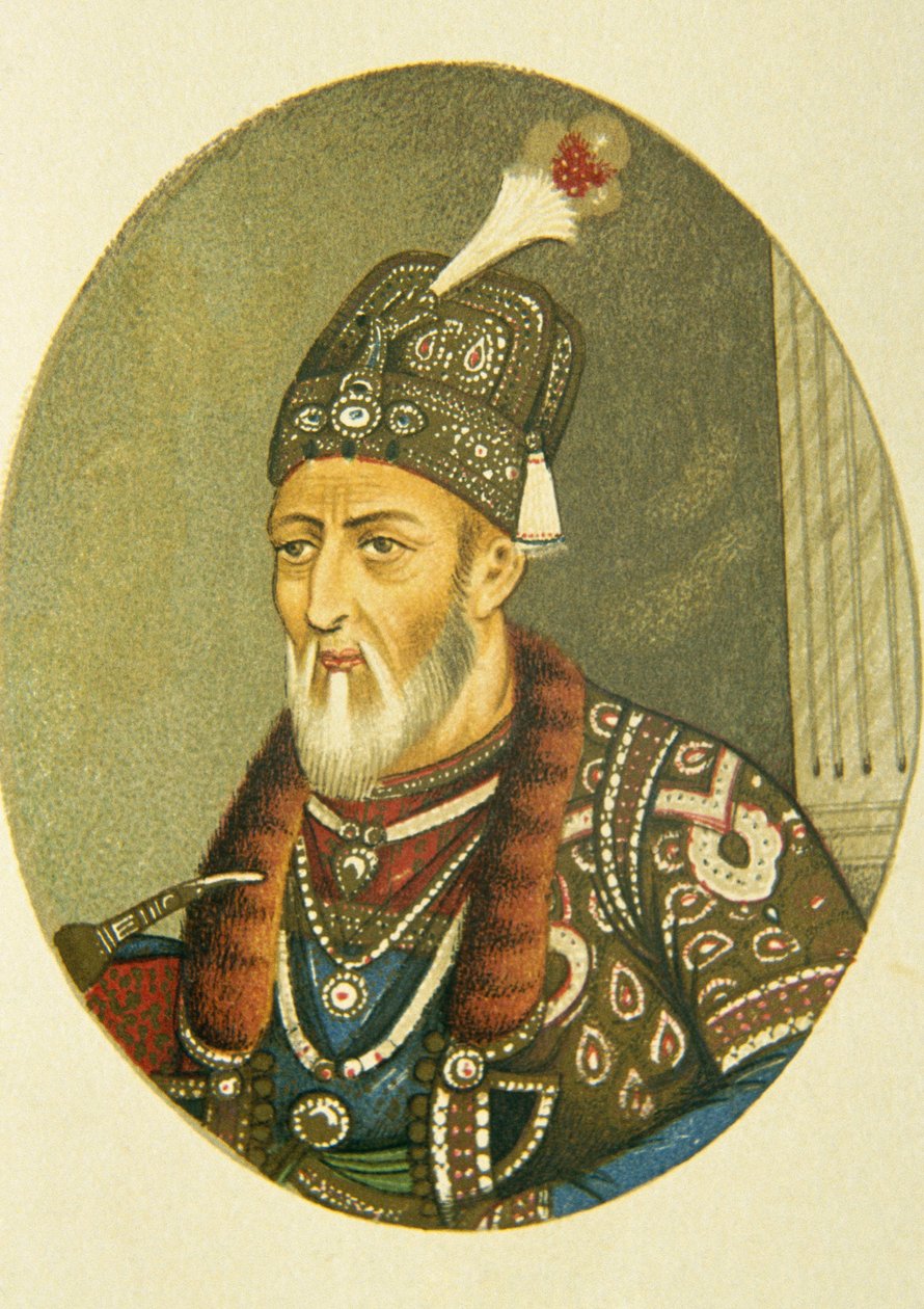 Retrato del emperador mogol Bahadur Shah Ii, India de School Indian