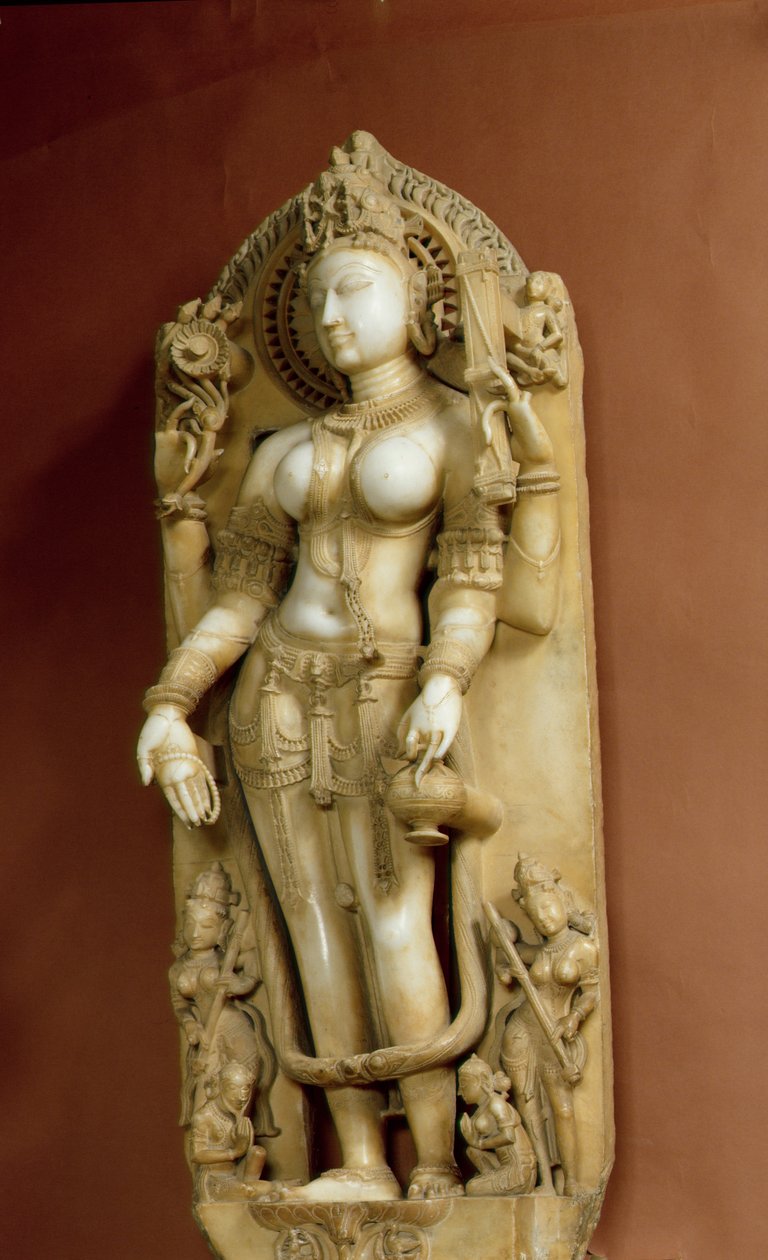 Sarasvati, la diosa del aprendizaje, Pallu, Rajastán, dinastía Chauhan de School Indian