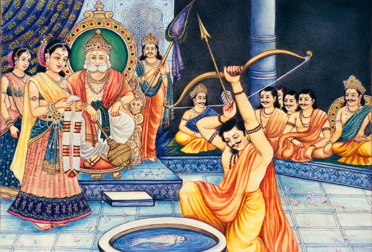 Swayamvar Pintura en miniatura sobre marfil de School Indian