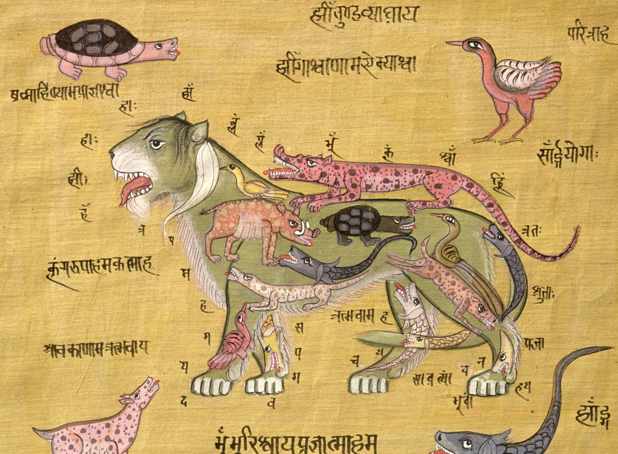 Diagrama tántrico (gouache y acuarela sobre papel) de School Indian