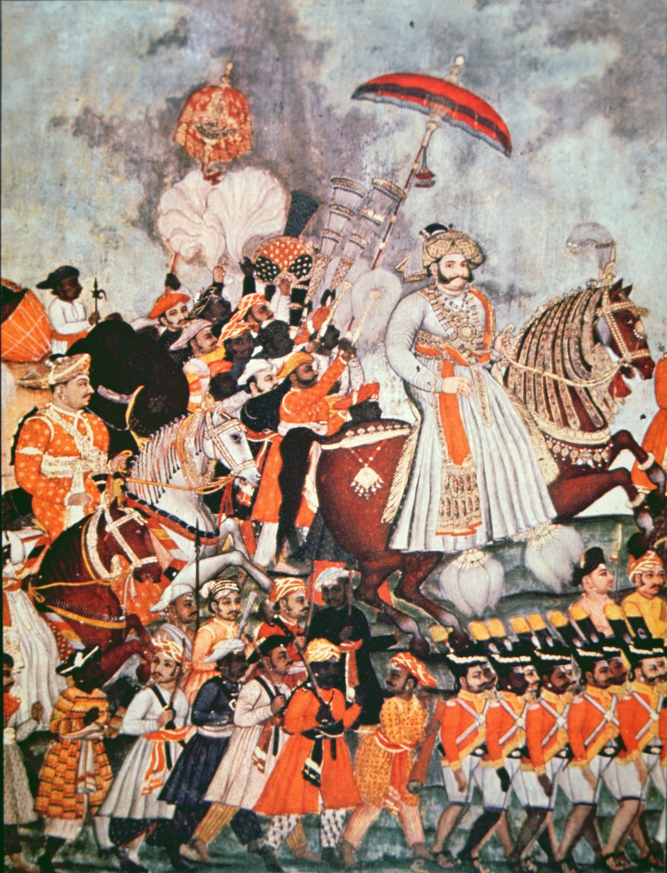 El Gran Akbar (litografía en color) de School Indian