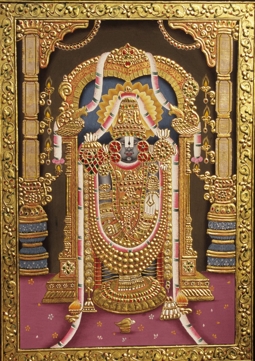 Tirupati Balaji Oro repujado India Asia de School Indian
