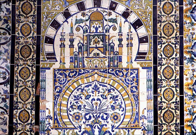 Túnez en Kairouan: decoración de la Mezquita de School Islamic