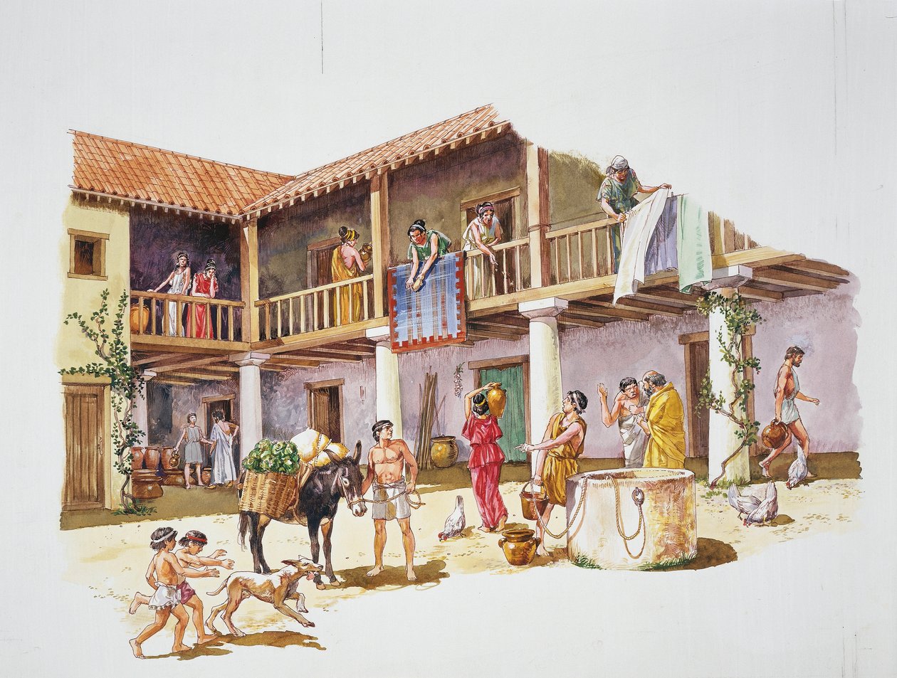 Atenas antigua - reconstrucción de una casa de School Italian
