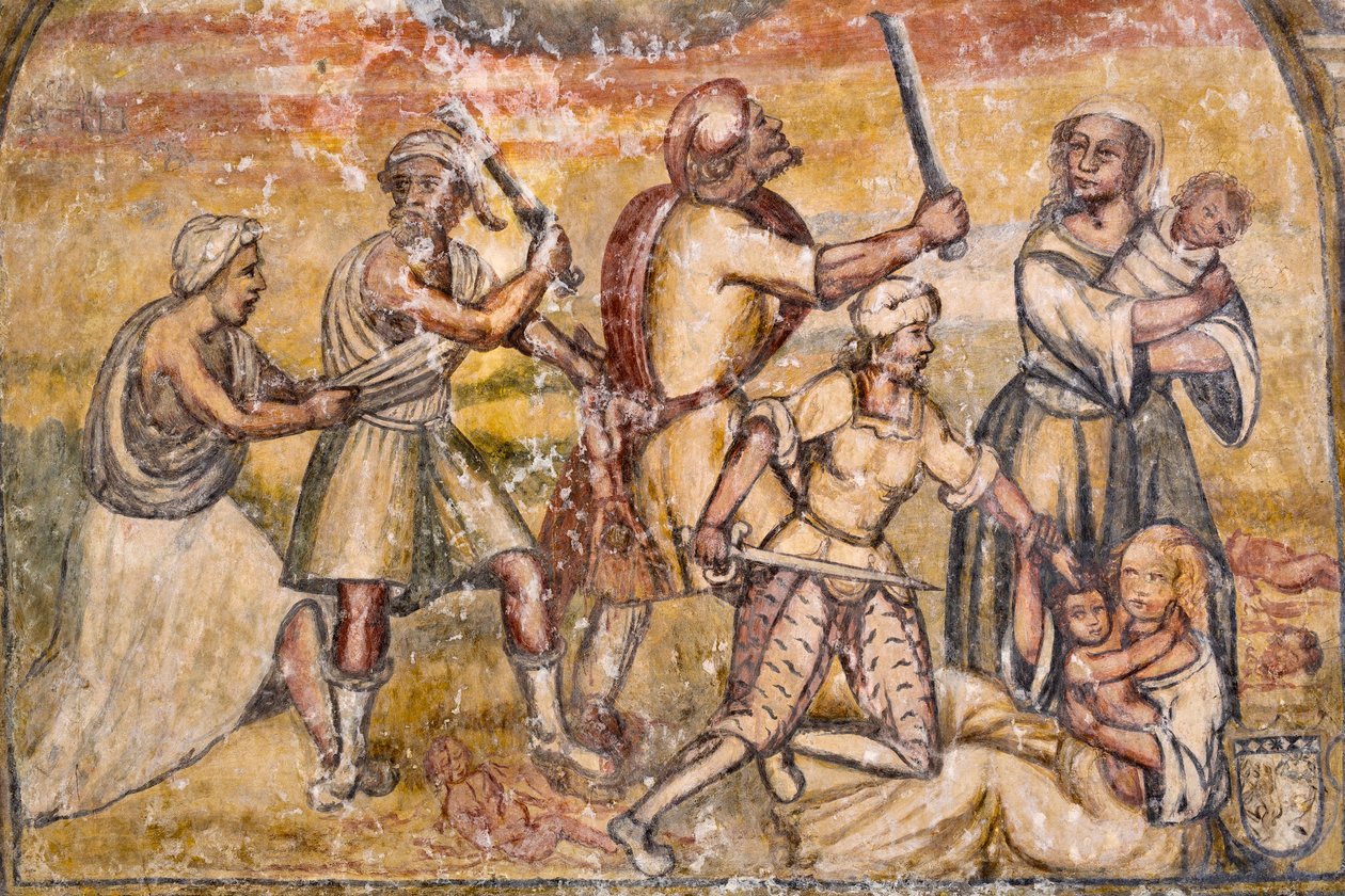 Fresco de la iglesia de Santa Maria della Palomba de School Italian