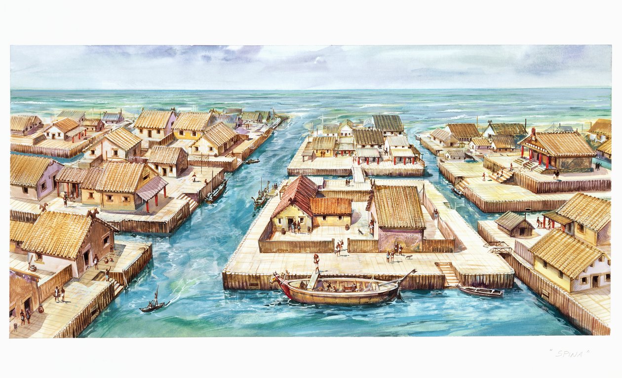 Reconstrucción del puerto de Espina de School Italian